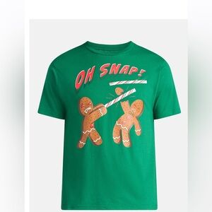 Adult Green 'Oh Snap!' Gingerbread Graphic Tee